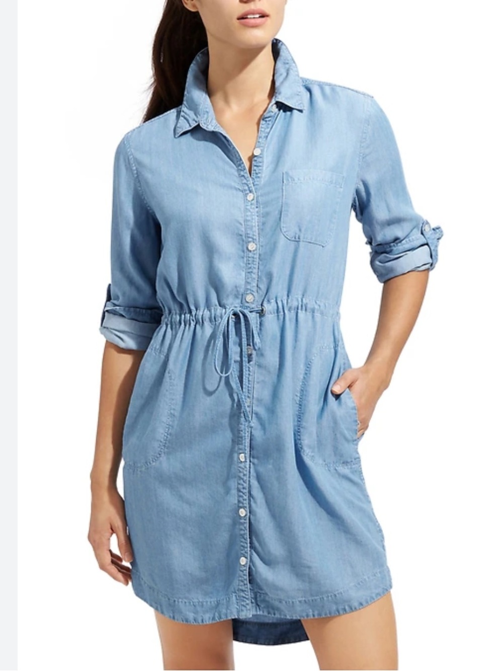 Tommy Hilfiger Light Blue Chambray Shirt Dress Size 10